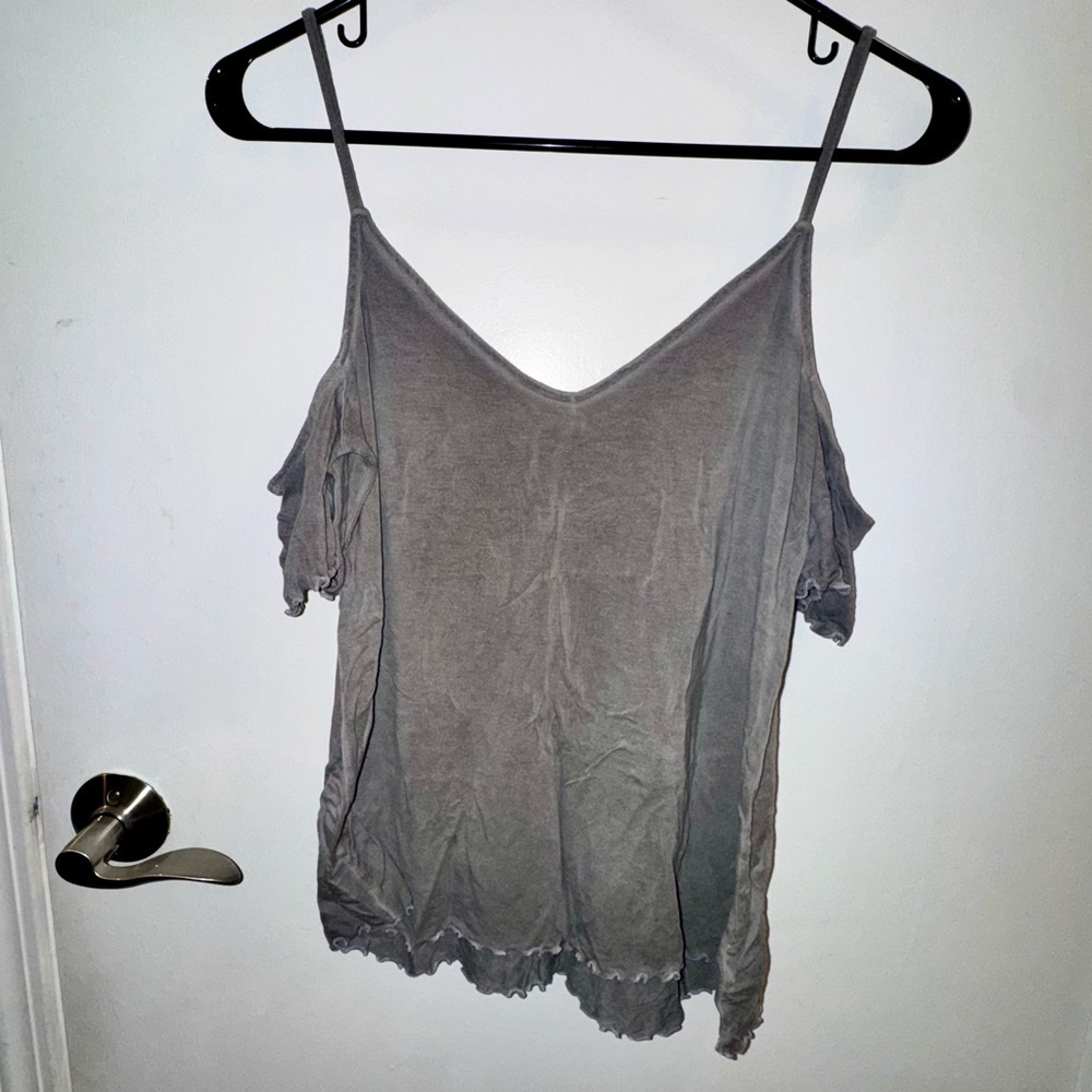 American Eagle Outfitters Women's Cold Shoulder V Neck Blouse